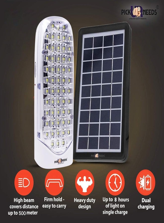 Pick Ur Needs Rechargeable Lantern Emergency Light 56 Smd With Eco Friendly & Energy Save Solar Panel(3W+9V), White - Image 2